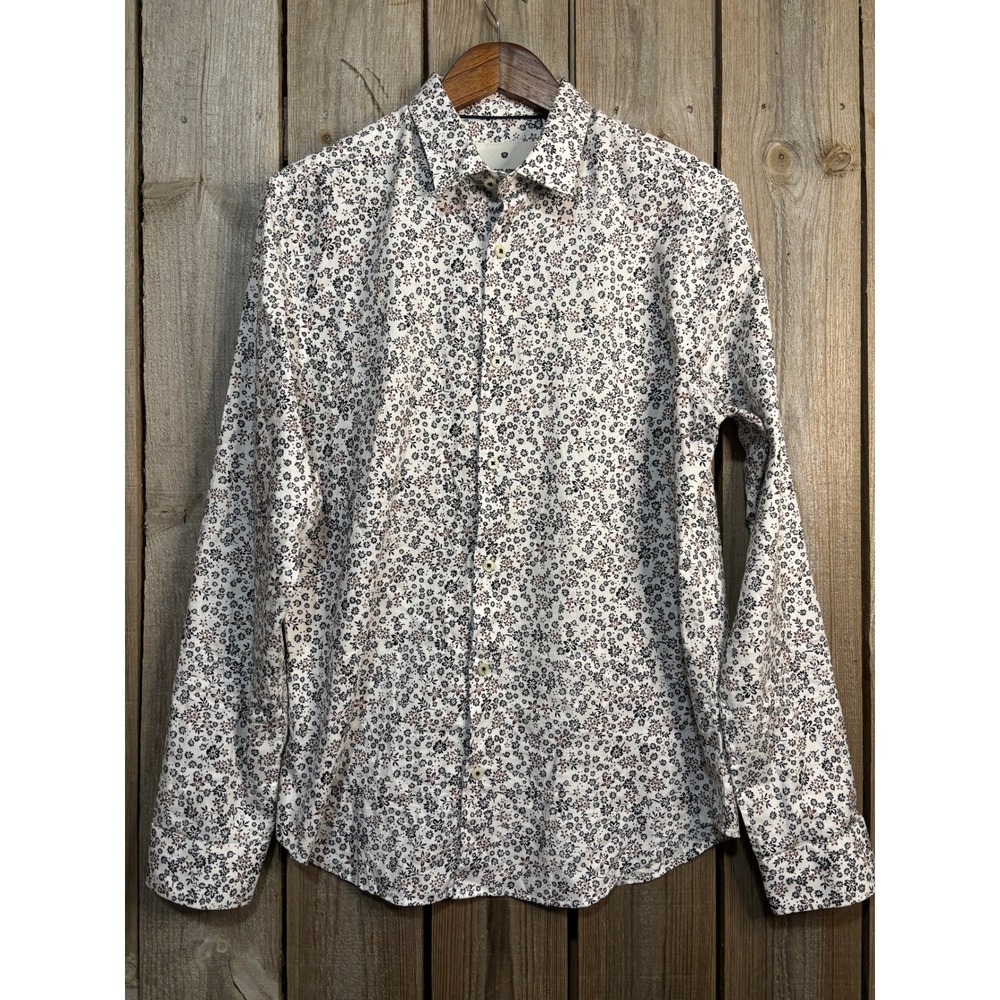 Jack & Jones Premium Mens Floral Button Down Shirt White Long Sleeve Arthur L